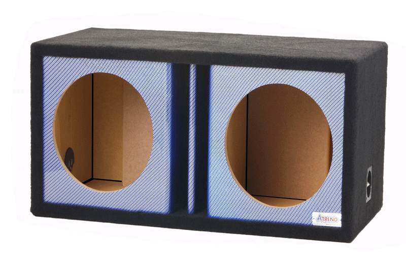 12DVR - Blue Carbon Fiber - 12" Dual Vented Blue Carbon Fiber - Proudly USA Built utilizing our Liquid Ink Process