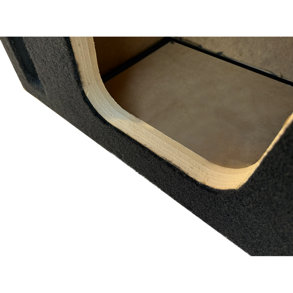 8" Single Solo X Black Plush Carpeted Single Vented Enclosure - All 1" Construction with Extra Bracing - Proudly USA Built