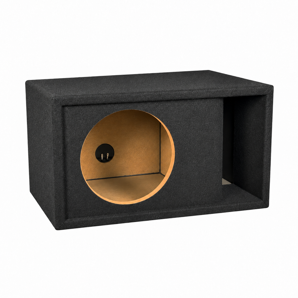 12 in Single Kerf-Vented Enclosure- all 3/4 inch USA built Subwoofer Enclosure Precision CNC-Cut, Premium MDF Construction. Proudly USA Made.