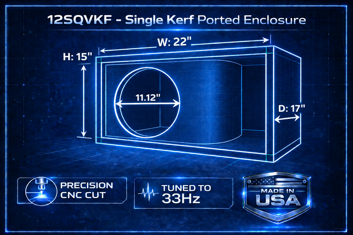 Atrend 12SQVKF | 12 inch Single Kerf-Vented Subwoofer Enclosure