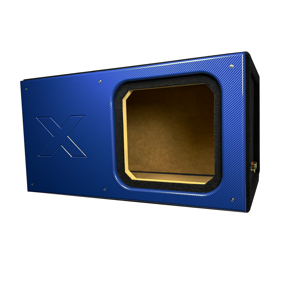 12" Blue Super Weave Pattern Kicker Solo X box-1"- MDF All Around -Heavy Duty Terminal