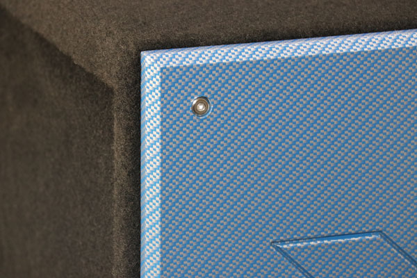 12" Blue Super Weave Pattern Kicker Solo X box-1"- MDF All Around -Heavy Duty Terminal