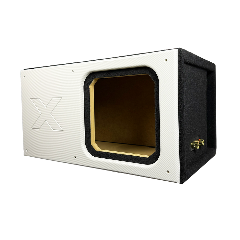 12" White Super Weave Pattern Kicker Solo X box-1"- MDF All Around -Heavy Duty Terminal