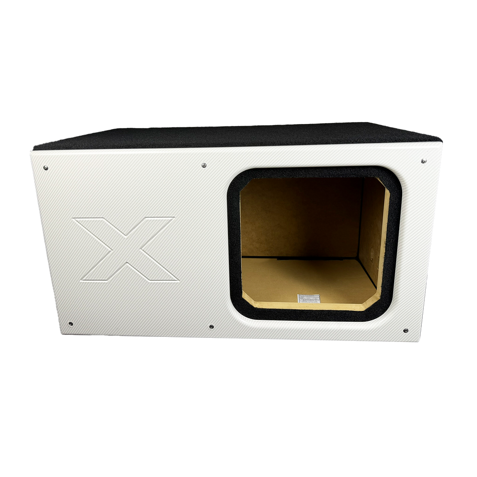 12" White Super Weave Pattern Kicker Solo X box-1"- MDF All Around -Heavy Duty Terminal