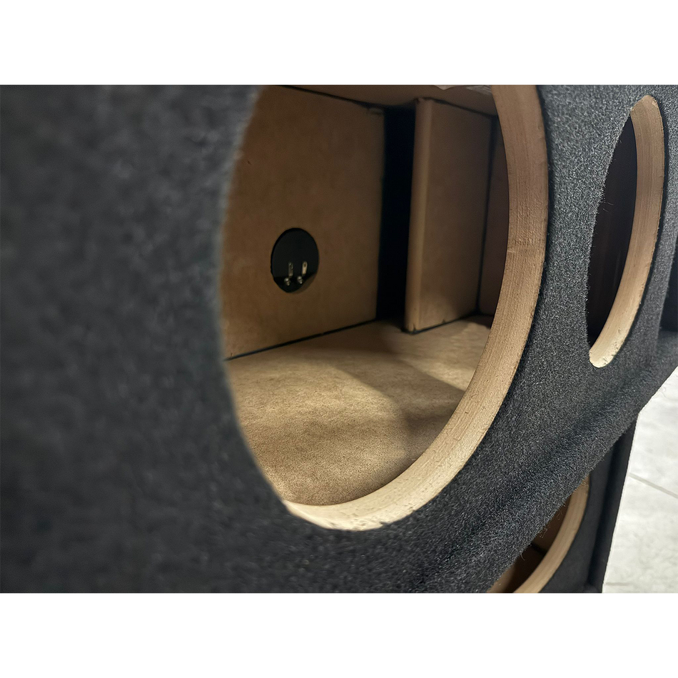 8 in Dual Kerf-Vented Enclosure- all 3/4 inch USA built Subwoofer Enclosure Precision CNC-Cut, Premium MDF Construction. Proudly USA Made.
