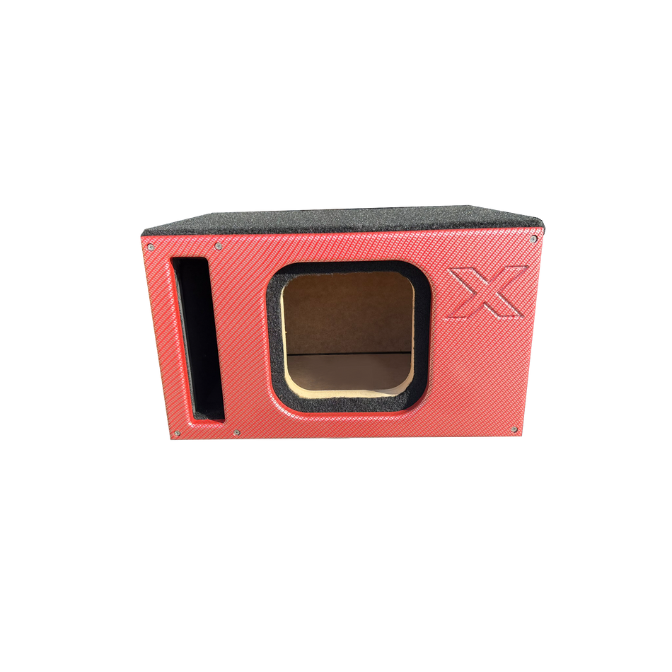 8" Single SOLO X Single Vented -Red- ALL 1" MDF, Premium Faceplate, Supreme Terminal Cup