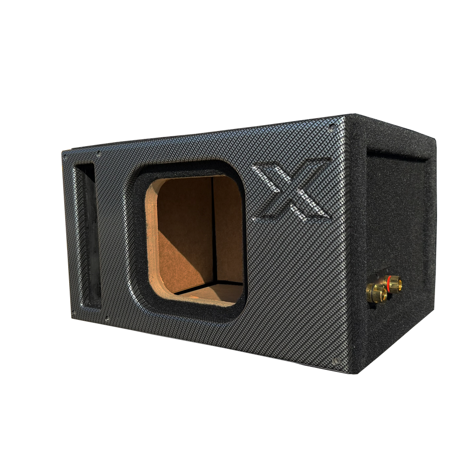 8" Single SOLO X Single Vented -Black- ALL 1" MDF, Premium Faceplate, Supreme Terminal Cup