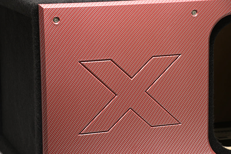 12" Red Super Weave Pattern Kicker Solo X box-1"- MDF All Around -Heavy Duty Terminal