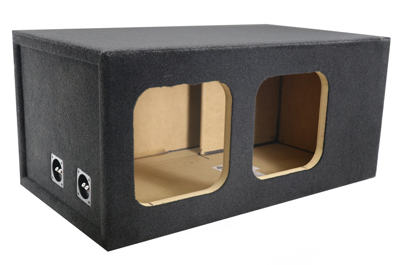 15" Dual Solo X Black Plush Carpeted Dual Vented Enclosure – All 1" with Extra Bracing – Proudly USA Built