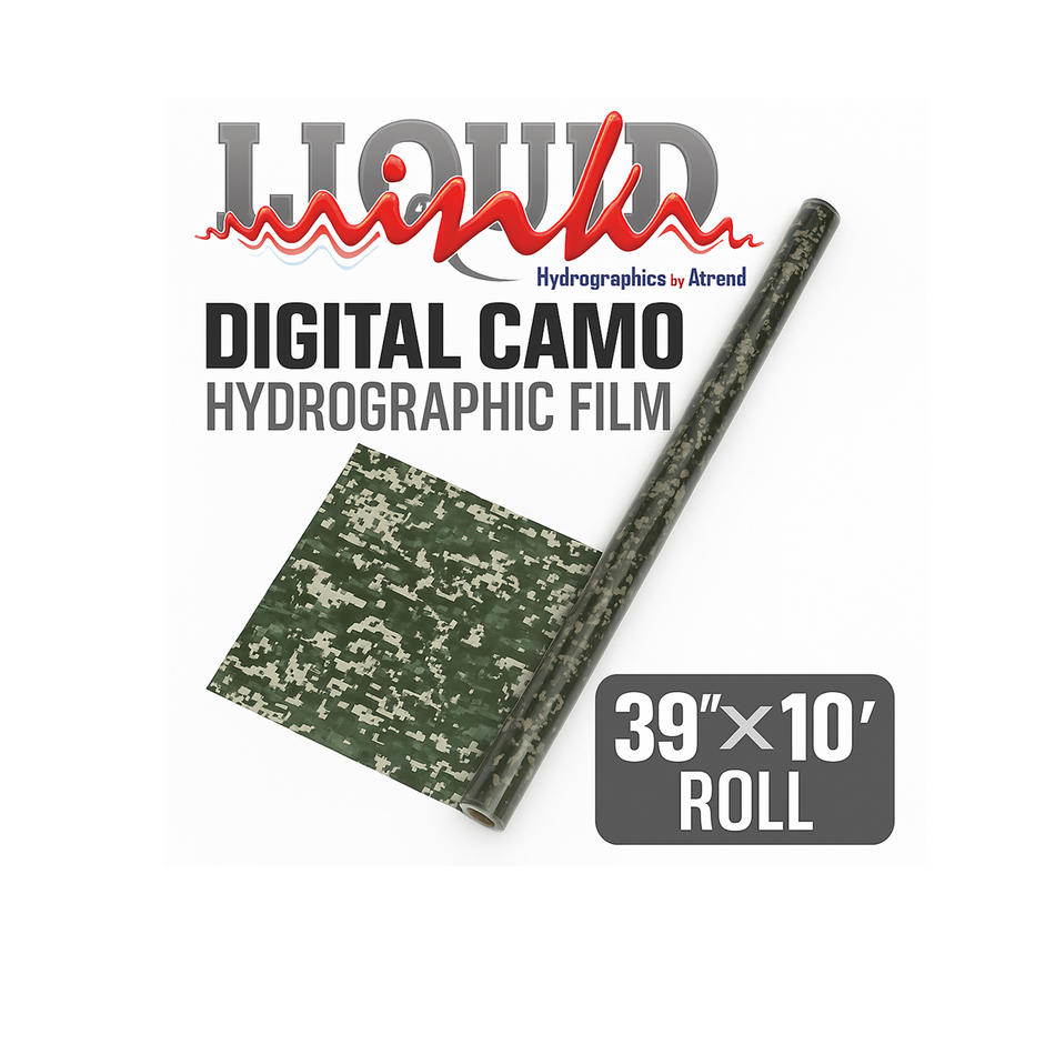 Atrend Liquid Ink Hydrographic Water Transfer Film – Digital Camo Pattern – 39" × 10 ft Roll