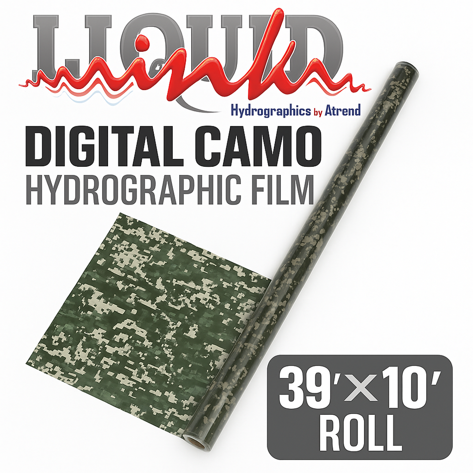 Atrend Liquid Ink Hydrographic Water Transfer Film – Digital Camo Pattern – 39" × 10 ft Roll
