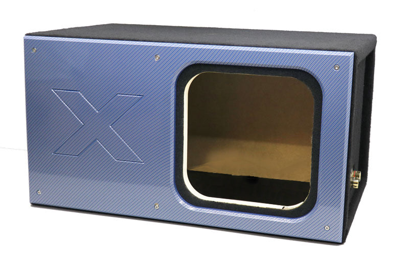 12" Blue Super Weave Pattern Kicker Solo X box-1"- MDF All Around -Heavy Duty Terminal