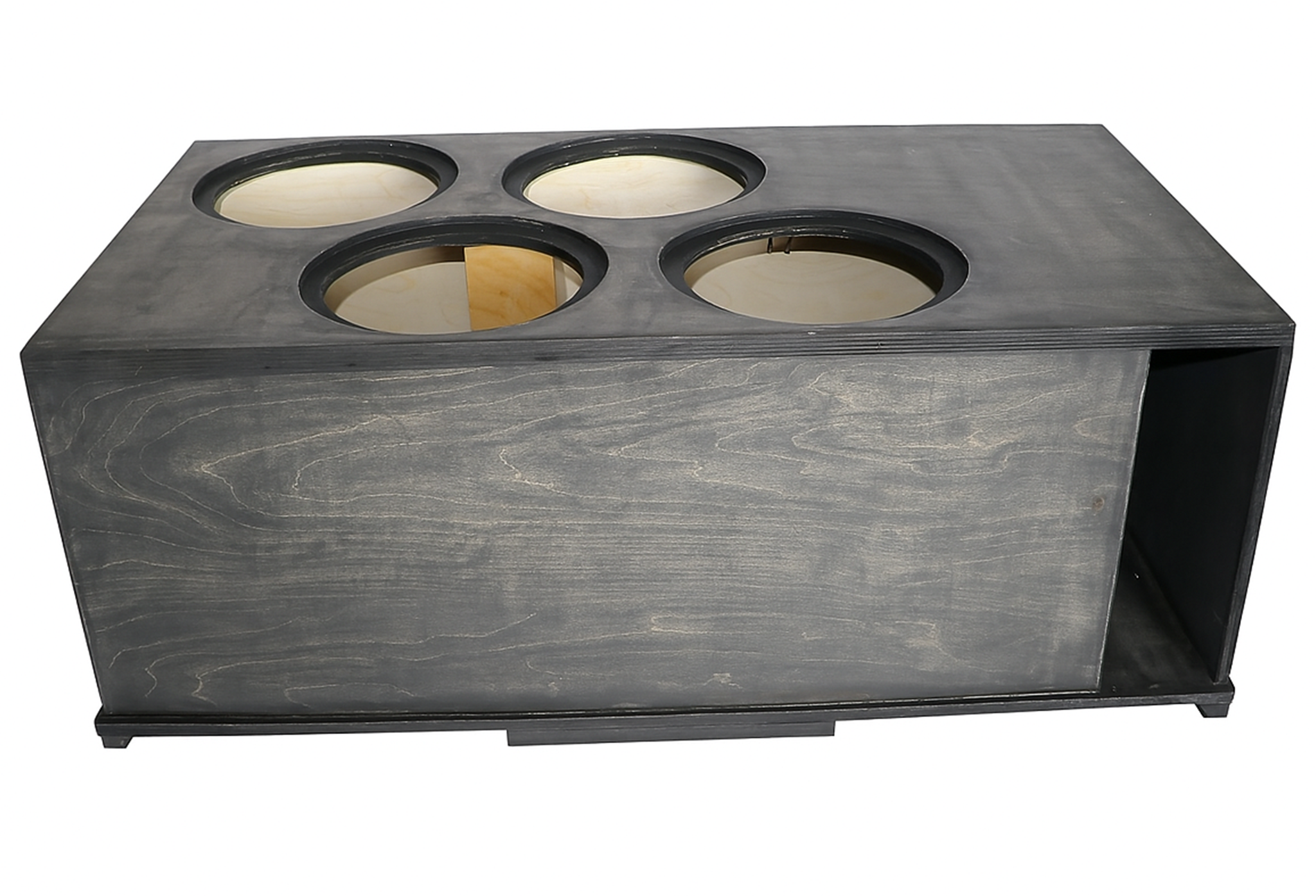 12 in Premium Birch Quad Vented Sub Box-Proudly USA Made- 32 HZ - Multi Coat Stain Finish and Sanded with Leg Support