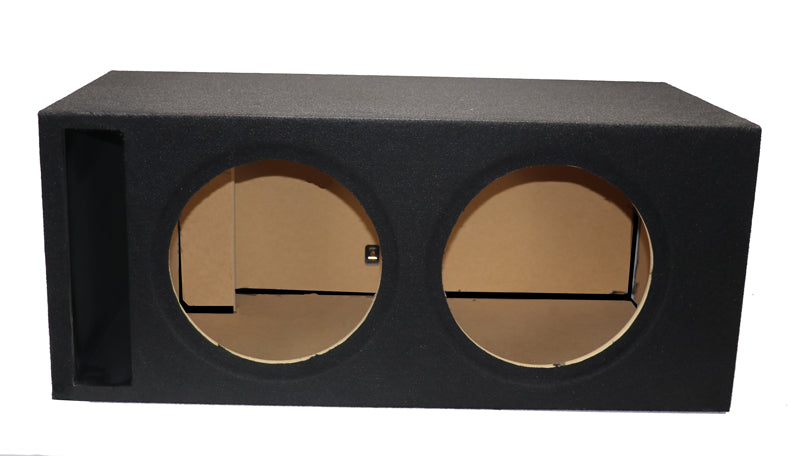 12" Dual Vented Power T1 Enclsoure - Plush Black Carpet & Silver Springloaded Terminal Cups - Proudly USA Built.