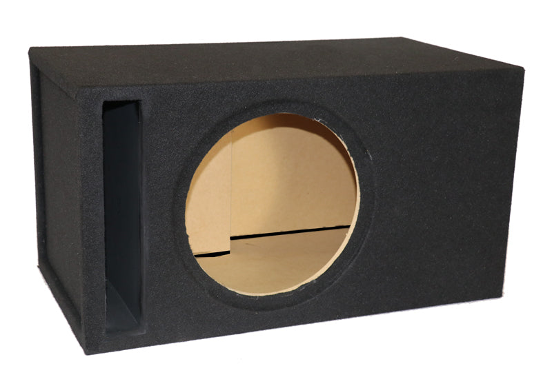 12" Single Vented Power T1 Enclsoure - Plush Black Carpet & Silver Springloaded Terminal Cups - Proudly USA Built.