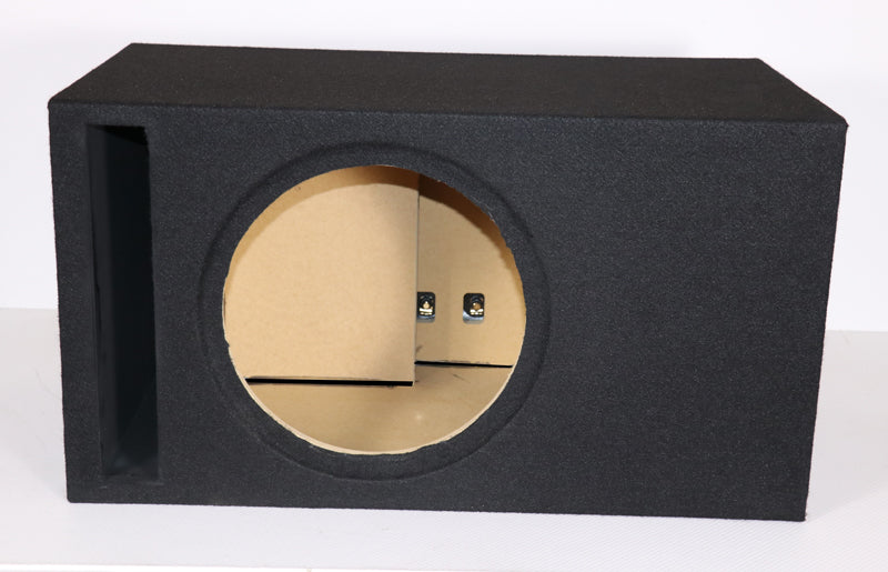 12" Single Sealed RF Power T1 Enclosure - Plush Black Carpet & Silver Springloaded Terminal Cups - Proudly USA Built.