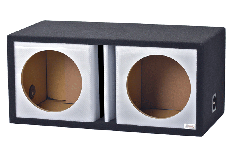 Atrend 12DVR Dual 12 in Vented Subwoofer Box - White Carbon Fiber