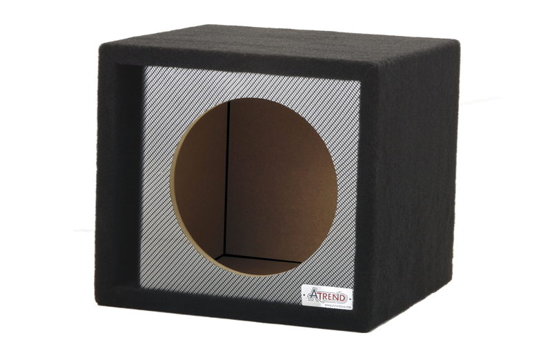 Atrend 12SVR Single 12 in Vented Subwoofer Box - Black Carbon Fiber